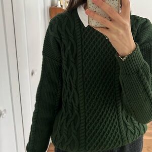 Aritzia PEGGY  Green Cable Knit Sweater
